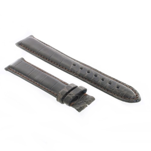 Cinturino Sartoriale Alligatore Marrone Scuro opaco 19/16 mm B50B classico.