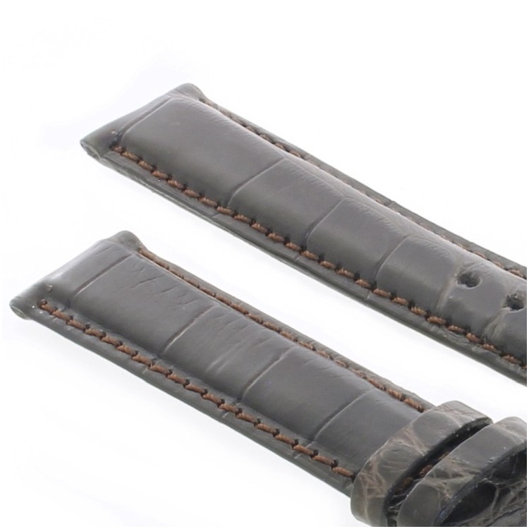 Cinturino Sartoriale Alligatore Marrone Scuro opaco 19/16 mm B50B classico.