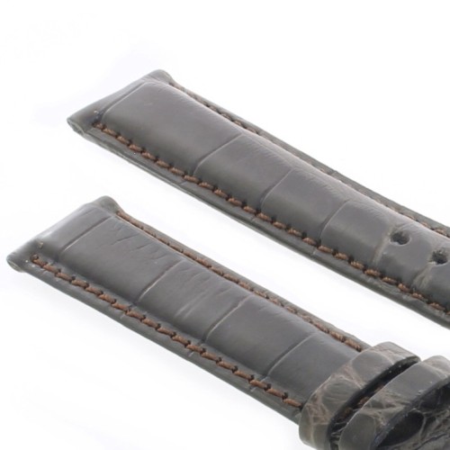 Cinturino Sartoriale Alligatore Marrone Scuro opaco 19/16 mm B50B classico.