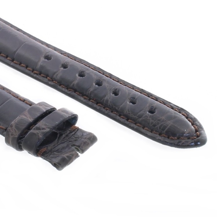 Cinturino Sartoriale Alligatore Marrone Scuro opaco 19/16 mm B50B classico.