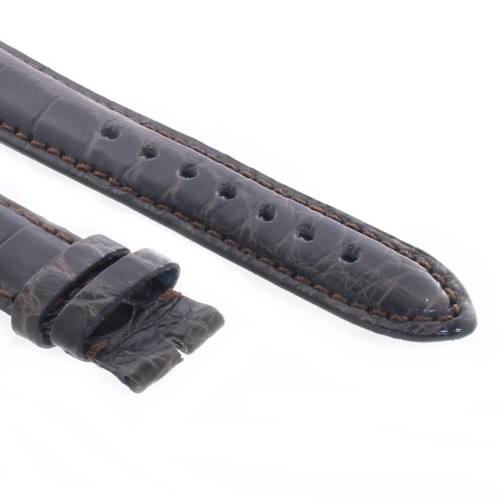 Cinturino Sartoriale Alligatore Marrone Scuro opaco 19/16 mm B50B classico.