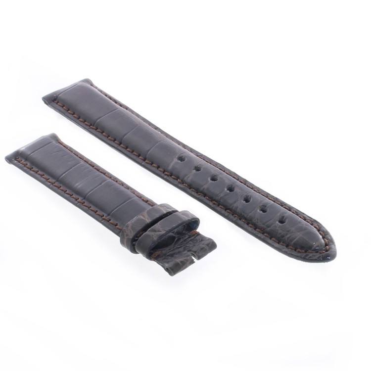 Cinturino Sartoriale Alligatore Marrone Scuro opaco 19/16 mm B50B classico.