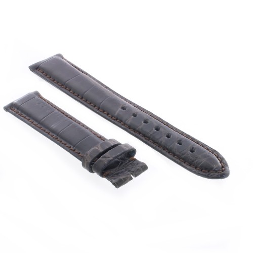 Cinturino Sartoriale Alligatore Marrone Scuro opaco 19/16 mm B50B classico.