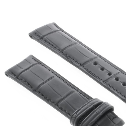 Cinturino Sartoriale Alligatore Nero opaco 20/18 mm B50NC ansa curva classico.