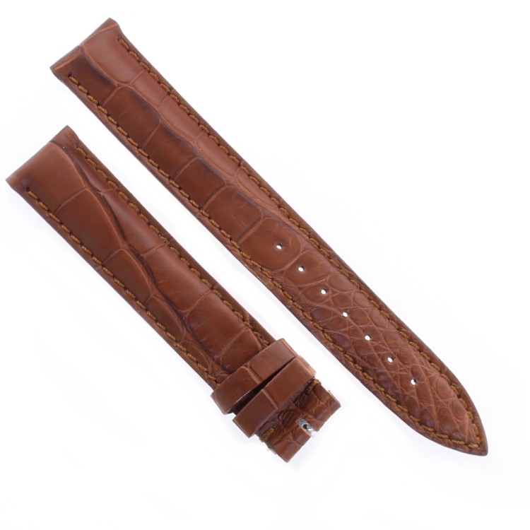 Cinturino Sartoriale Alligatore Marrone Gold opaco 17/16 mm B45B classico.