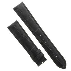 Cinturino Sartoriale Stampa Alligatore Nero Opaco 19/16 mm B40B.