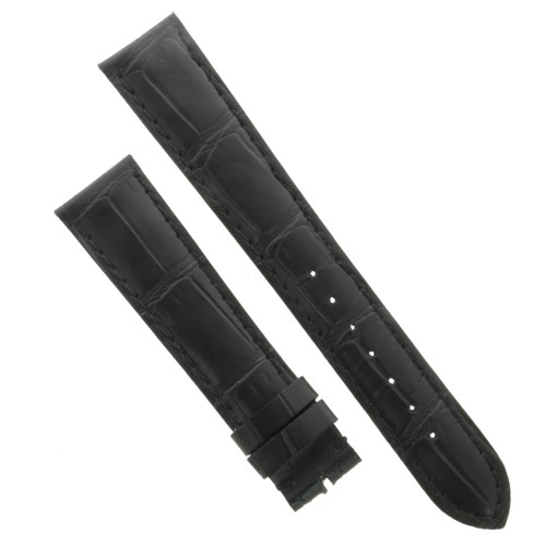 Cinturino Sartoriale Stampa Alligatore Nero Opaco 19/16 mm B40B.