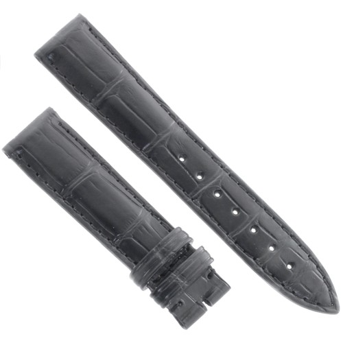 Cinturino Sartoriale Alligatore Nero Opaco 18/16 mm B45B classico.