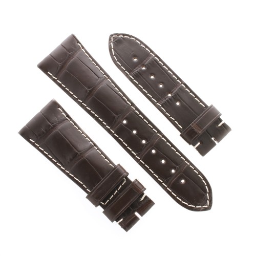 Longines Cinturino Alligatore Marrone Opaco 25/20 mm Heritage Avigation Lindbergh Military.