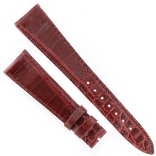 Cinturino Sartoriale Alligatore Rosso Bordeaux Lucido 20/14 mm B28B classico..