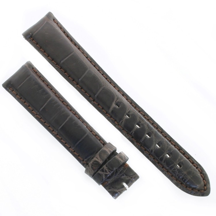 Cinturino Sartoriale Alligatore Marrone Scuro opaco 19/16 mm B50B classico.