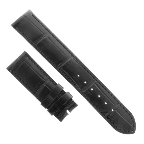 Cinturino Sartoriale Stampa Alligatore Nero Opaco 17/16 mm B40B corto