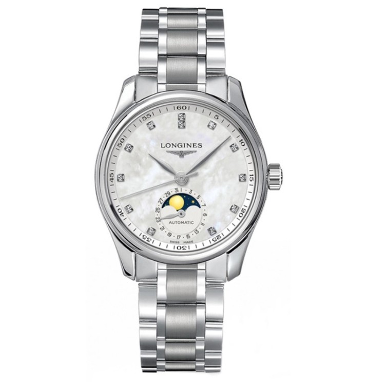 LONGINES MASTER COLLECTION L2.409.4.87.6 Automatico Lunario 34 mm acciaio diam madreperla