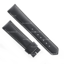 Longines Cinturino Pelle Nero Opaco cuciture chiare 20/18 mm  Grand vitesse, Conquest e simili