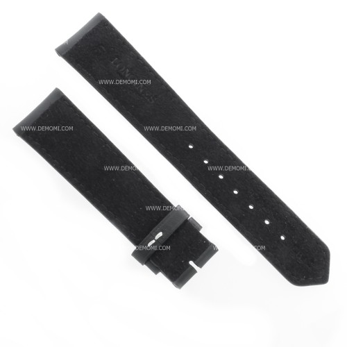 Longines Cinturino Pelle Nero Opaco cuciture chiare 20/18 mm  Grand vitesse,Conquest e simili