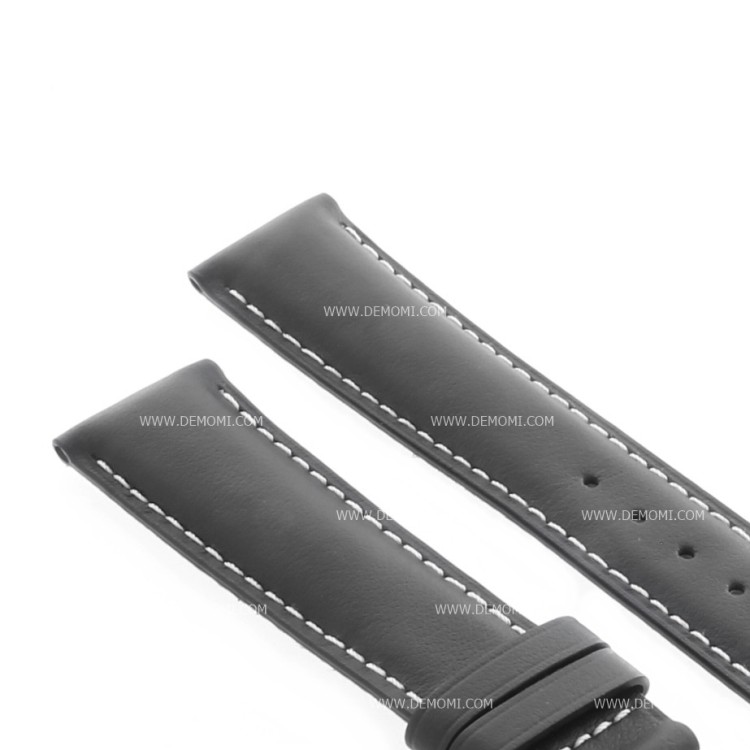 Longines Cinturino Pelle Nero Opaco cuciture chiare 20/18 mm  Grand vitesse, Conquest e simili