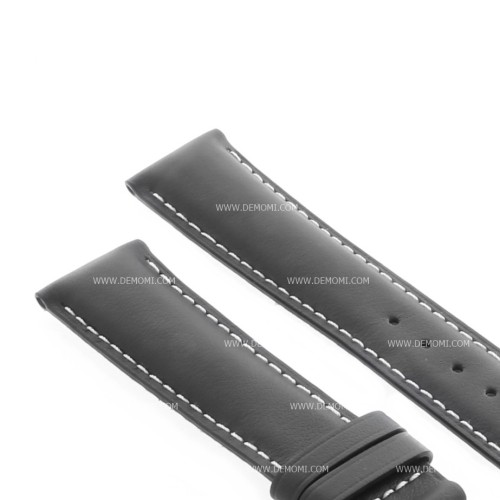 Longines Cinturino Pelle Nero Opaco cuciture chiare 20/18 mm  Grand vitesse, Conquest e simili