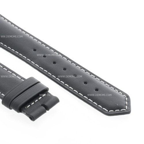 Longines Cinturino Pelle Nero Opaco cuciture chiare 20/18 mm  Grand vitesse,Conquest e simili