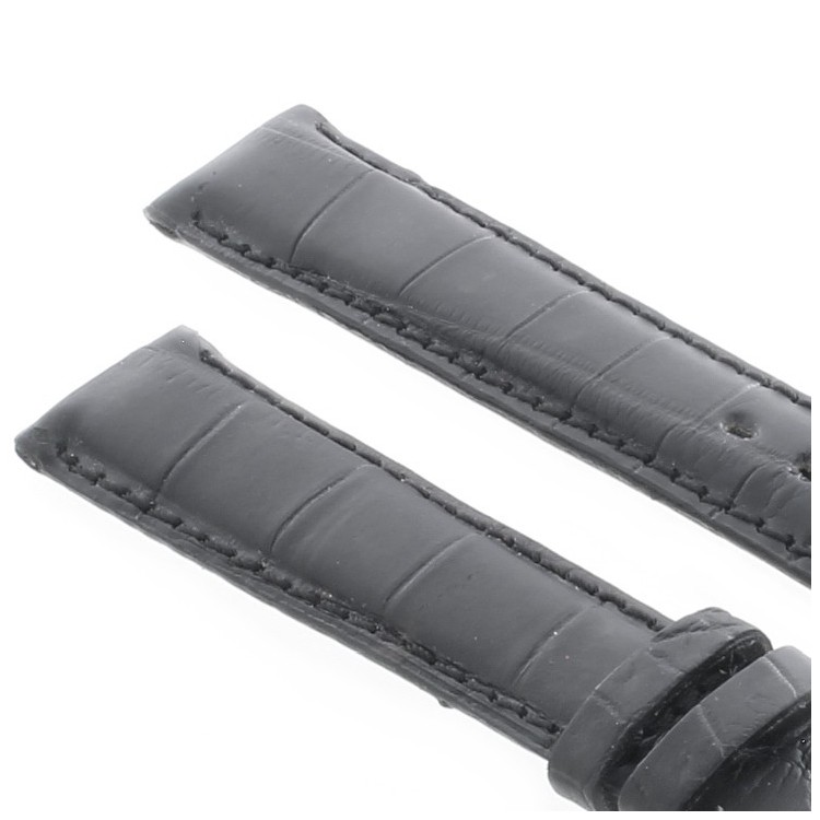 Cinturino Sartoriale Alligatore Nero Opaco 19/16 mm B50B classico.