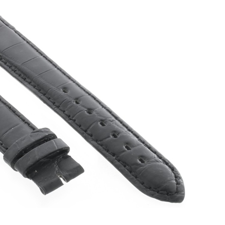 Cinturino Sartoriale Alligatore Nero Opaco 19/16 mm B50B classico.