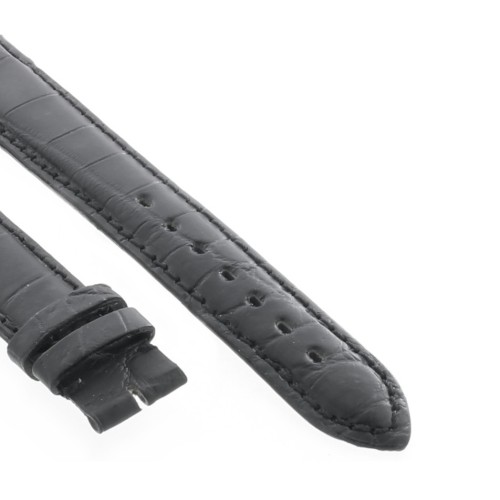 Cinturino Sartoriale Alligatore Nero Opaco 19/16 mm B50B classico.
