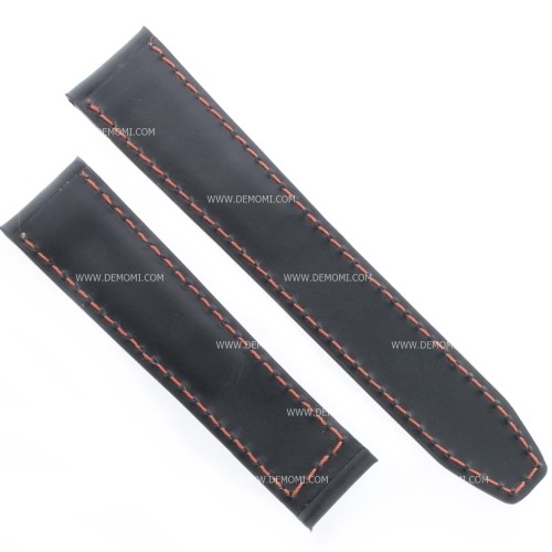 Tag Heuer Cinturino Carrera Pelle Nero Aftermarket Compatibile 20/18 mm cuciture rosse fibbia sottile