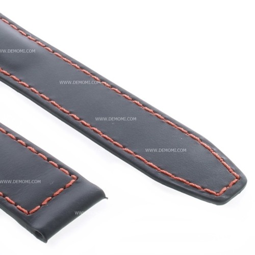 Tag Heuer Cinturino Carrera Pelle Nero Aftermarket Compatibile 20/18 mm cuciture rosse fibbia sottile
