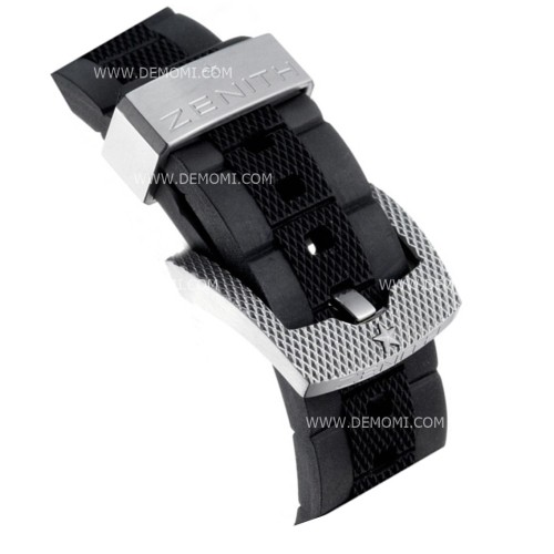 Zenith Cinturino Caucciù 27.00.2118.642 Nero 21/18 mm attacco integrato per Defy 03.0516.685