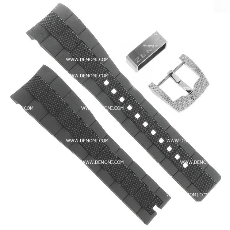 Zenith Cinturino Caucciù 27.00.2118.642 Nero 21/18 mm attacco integrato per Defy 03.0516.685