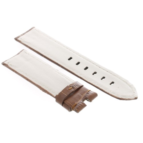 Montblanc Timewalker Cinturino Aftermarket Compatibile Stampa Alligatore Marrone Gold 22/20 mm B45B