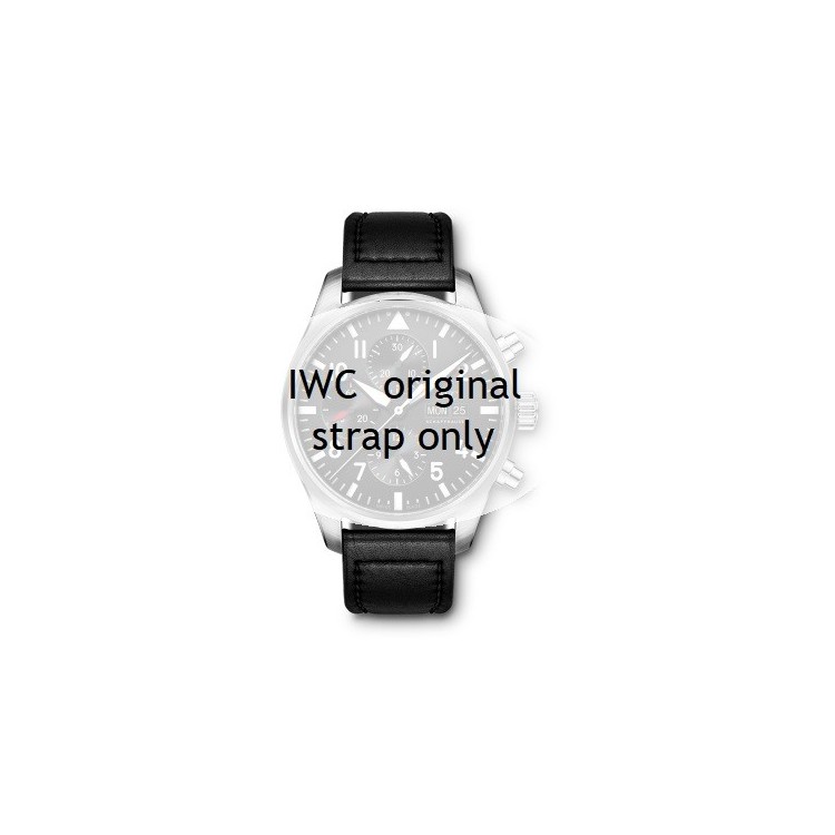 IWC Cinturino originale pelle nera di Santoni 21/18 mm    Per Filiegher chronograph,  Pilot watch, le petit prince 3777