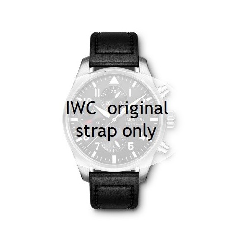 IWC Cinturino originale pelle nera di Santoni 21/18 mm    Per Filiegher chronograph,  Pilot watch, le petit prince 3777