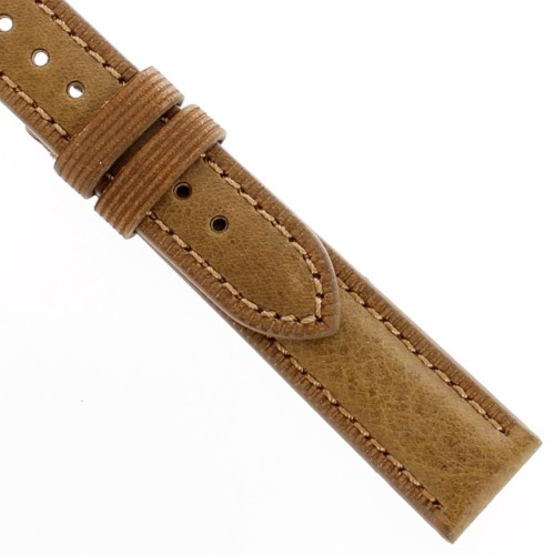 Cinturino Pelle Vitello Bordo Merlato Marrone Oliva opaco 20/18 mm B40B classico