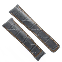 Tag Heuer Cinturino Monaco Stampa Alligatore Grigio Aftermarket Compatibile 22/18 mm