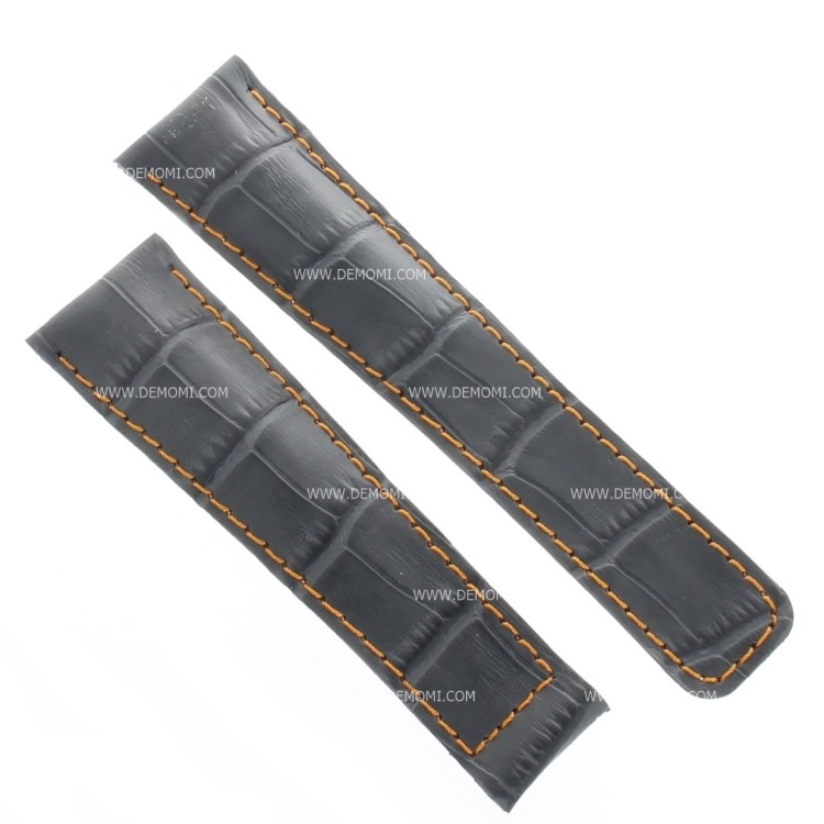 Tag Heuer Cinturino Monaco Stampa Alligatore Grigio Aftermarket Compatibile 22/18 mm