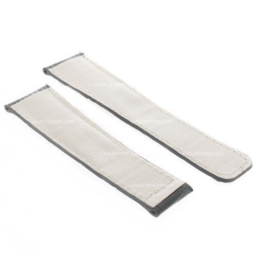 Tag Heuer Cinturino Monaco Stampa Alligatore Grigio Aftermarket Compatibile 22/18 mm