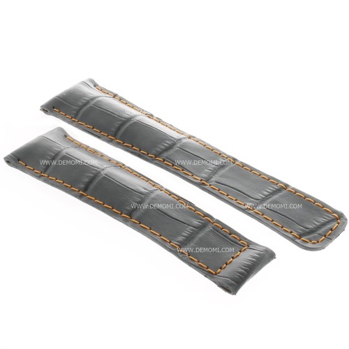 Tag Heuer Cinturino Monaco Stampa Alligatore Grigio Aftermarket Compatibile 22/18 mm
