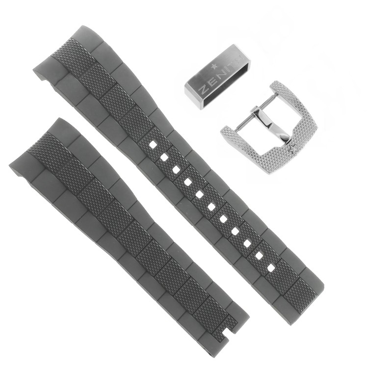 Zenith Cinturino Caucciù 27.00.2118.642 Nero 21/18 mm attacco integrato per Defy 03.0516.685
