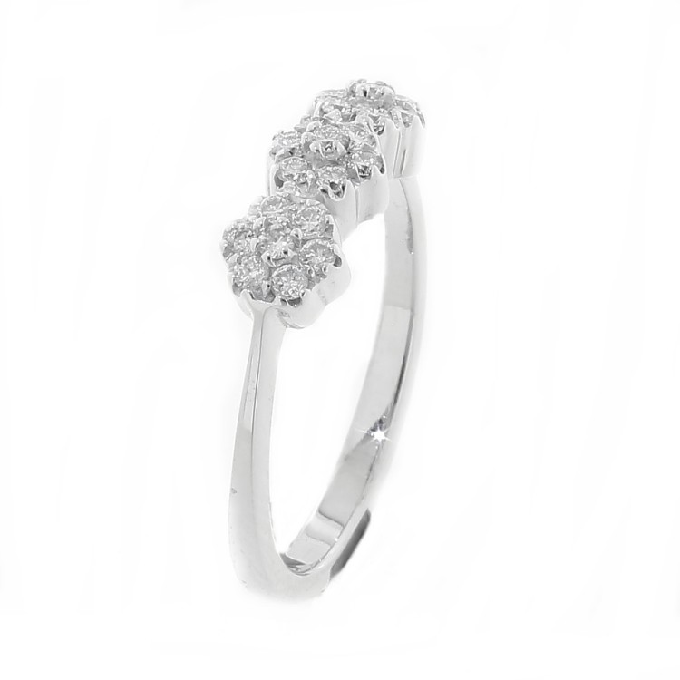 Anello TRILOGY Fascia Diamanti ct 0,30 F VVS e Oro Bianco 750 18 kt 2,8 gr