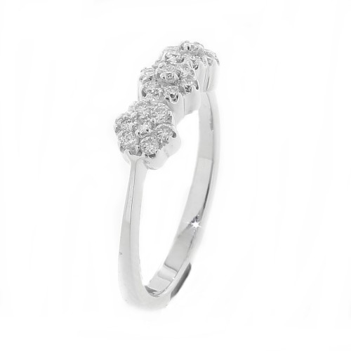 Anello TRILOGY Fascia Diamanti ct 0,30 F VVS e Oro Bianco 750 18 kt 2,8 gr