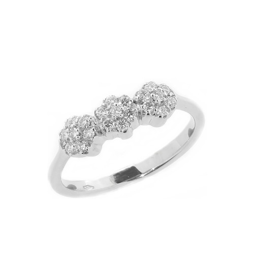 Anello TRILOGY Fascia Diamanti ct 0,30 F VVS e Oro Bianco 750 18 kt 2,8 gr