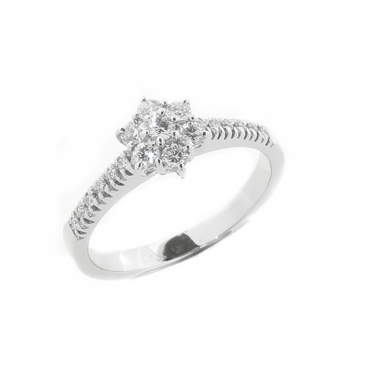 Anello Diamanti ct Margherita 0,38 Oro 18 kt