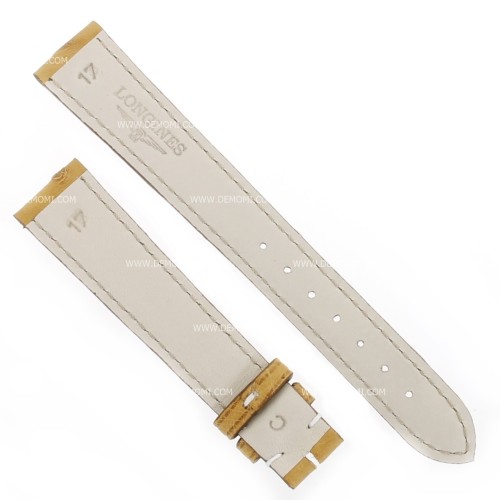 Longines Cinturino Struzzo Gold 17/14 mm cuciture bianche per Dolce vita L5.502.5 e simili