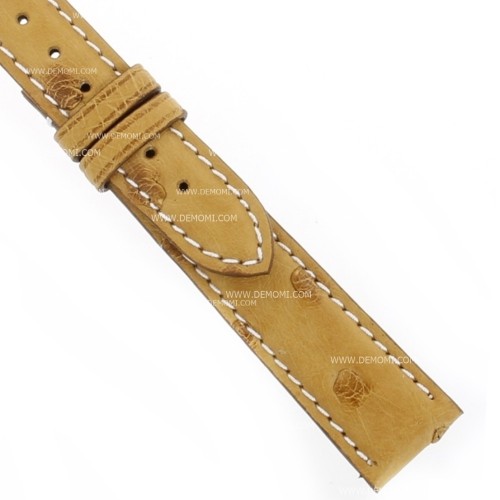Longines Cinturino Struzzo Gold 17/14 mm cuciture bianche per Dolce vita L5.502.5 e simili