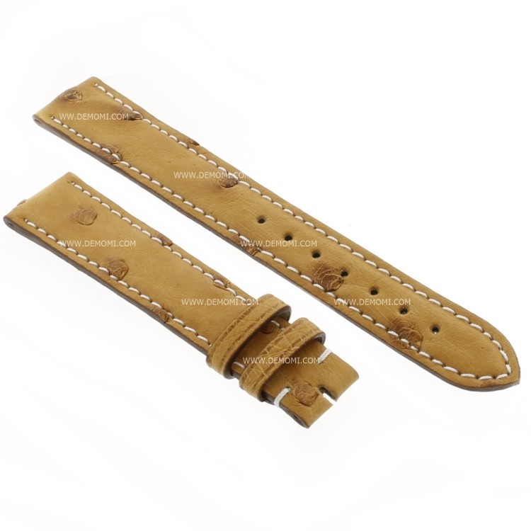 Longines Cinturino Struzzo Gold 17/14 mm cuciture bianche per Dolce vita L5.502.5 e simili