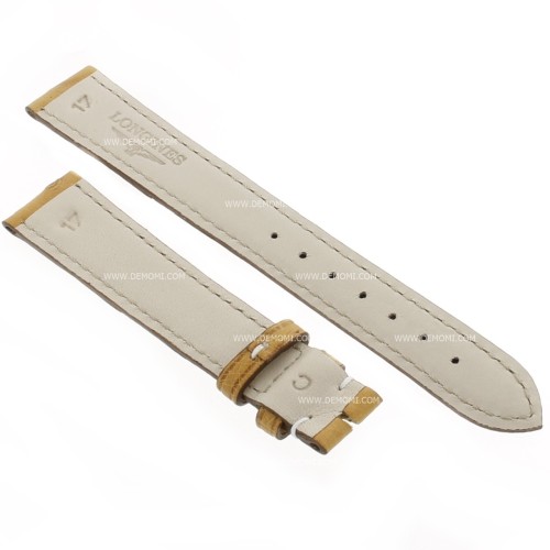 Longines Cinturino Struzzo Gold 17/14 mm cuciture bianche per Dolce vita L5.502.5 e simili