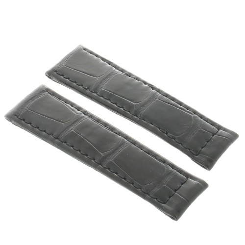 Cinturino Rolex Aftermarket Compatibile Alligatore Nero opaco 19/16 mm B40N per Cellini