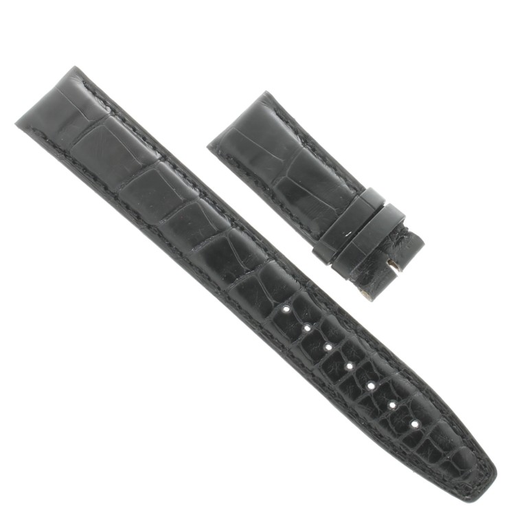 Cinturino IWC Portoghese Aftermarket Compatibile Alligatore Nero 20/18 mm deployante 53/135