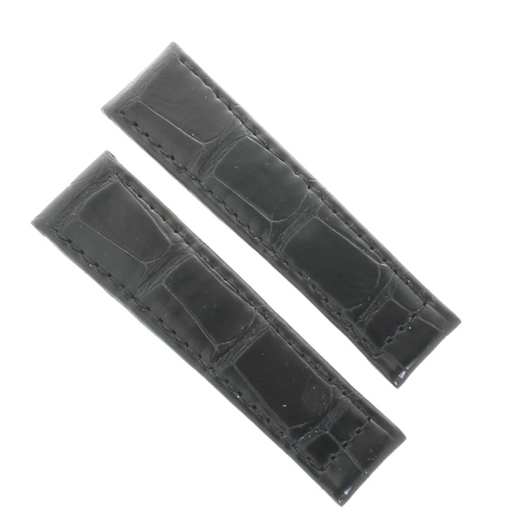 Cinturino Misure adatte a Rolex Alligatore Nero opaco 19/16 mm B40N per Cellini.