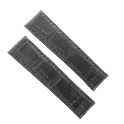 Cinturino Misure adatte a Rolex Alligatore Nero opaco 19/16 mm B40N per Cellini.